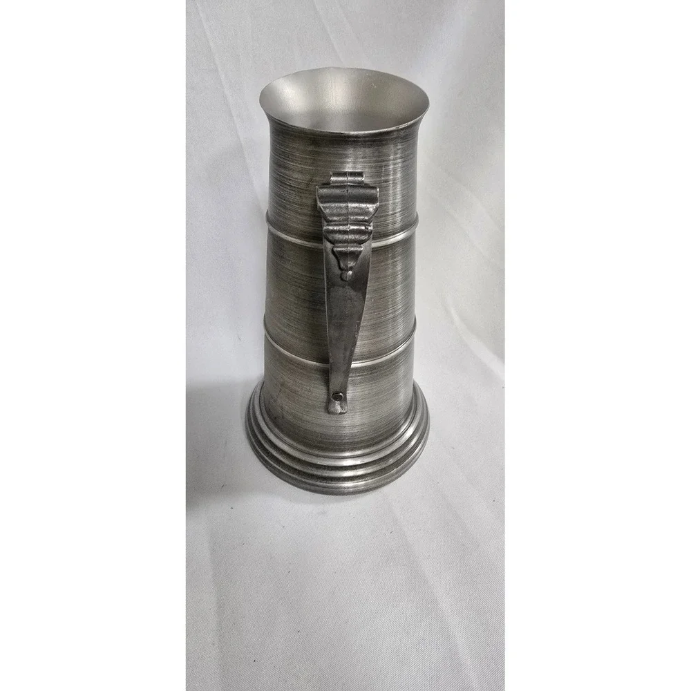 Vtg Seymour Mann Pewtertone Italy pitcher MCM brutalist barware old-world rustic
